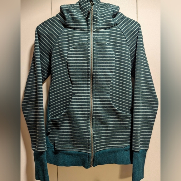 Lululemon Scuba Jacket Green Stripe - Size 4 - Picture 3 of 9